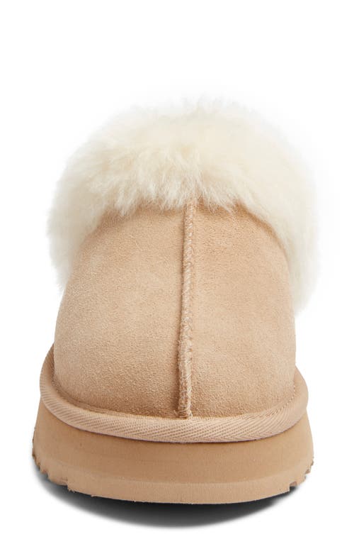 Ugg(r) Kids' Disquette Genuine Shearling Trim Slipper In Sand