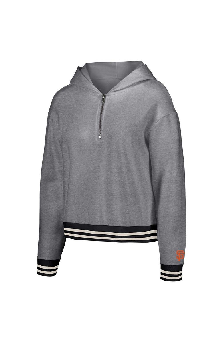 LUSSO Women's Lusso  Gray San Francisco Giants Magnolia Tri-Blend Quarter-Zip Hoodie, Alternate, color, Gray