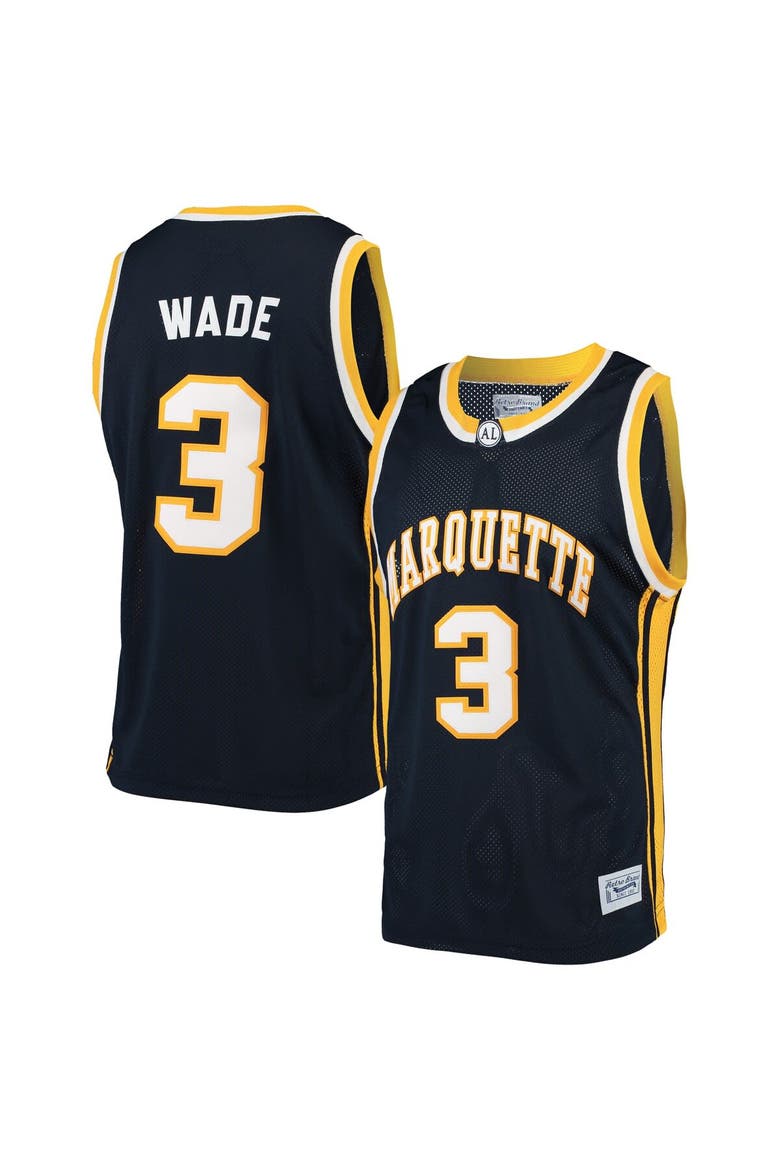 Men's Original Retro Brand Dwyane Wade Navy Marquette Golden Eagles Alumni Basketball Jersey, Main, color, Navy