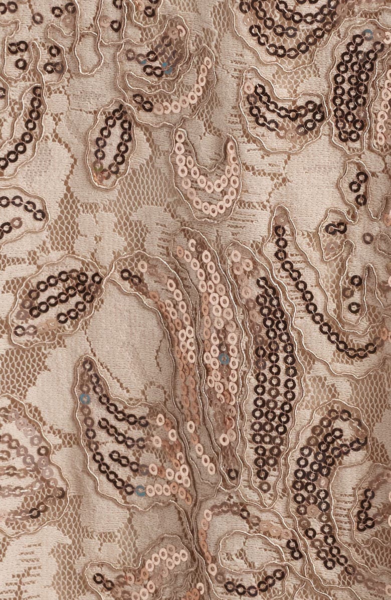 Tahari ASL Bead & Sequin A-Line Dress, Alternate, color, Champagne