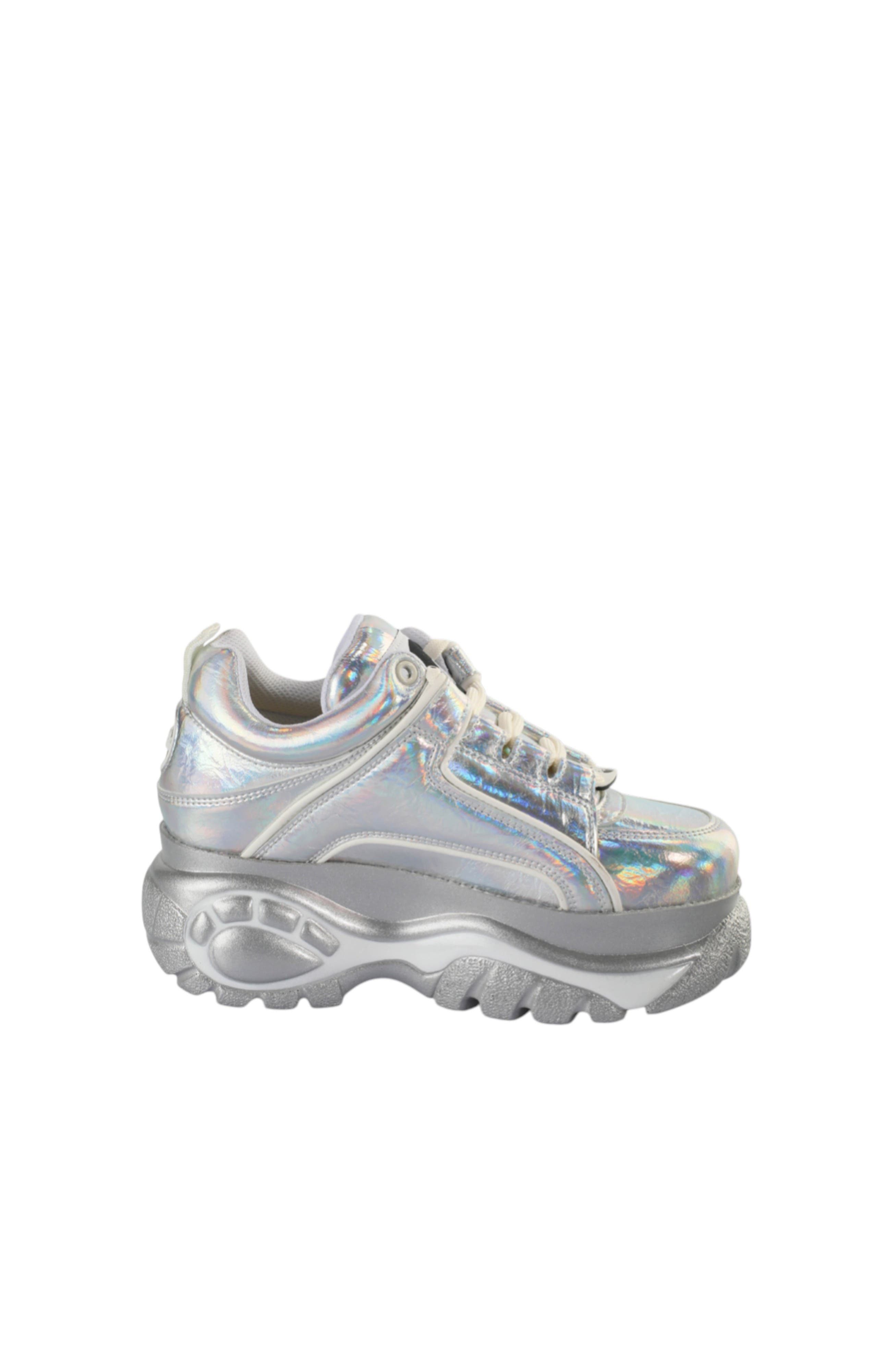 Buffalo Boots Classic Low Sneaker, Alternate, color, Silver Holo