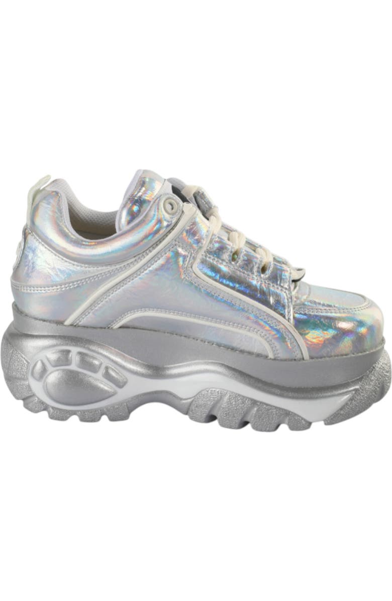 Buffalo Boots Classic Low Sneaker, Alternate, color, Silver Holo