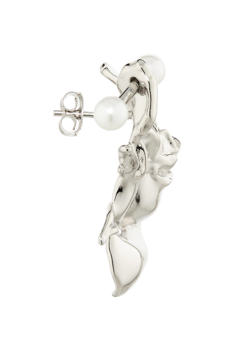 Juliet Faux Pearl Earrings, Alternate, color, PALLADIUM