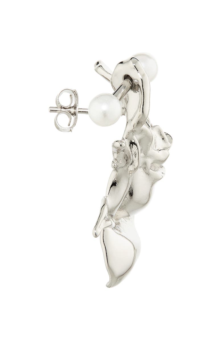 Justine Clenquet Juliet Faux Pearl Earrings, Alternate, color, Palladium