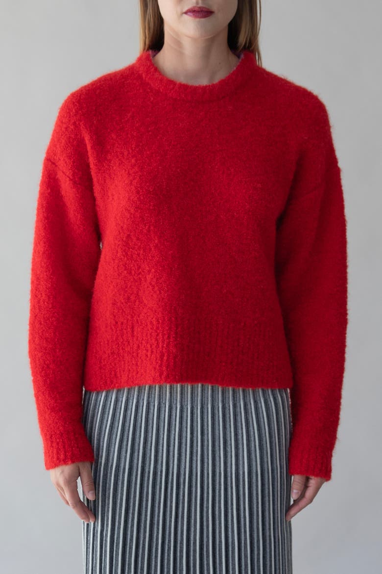 Belle Boucle Pullover, Main, color, SCARLETT