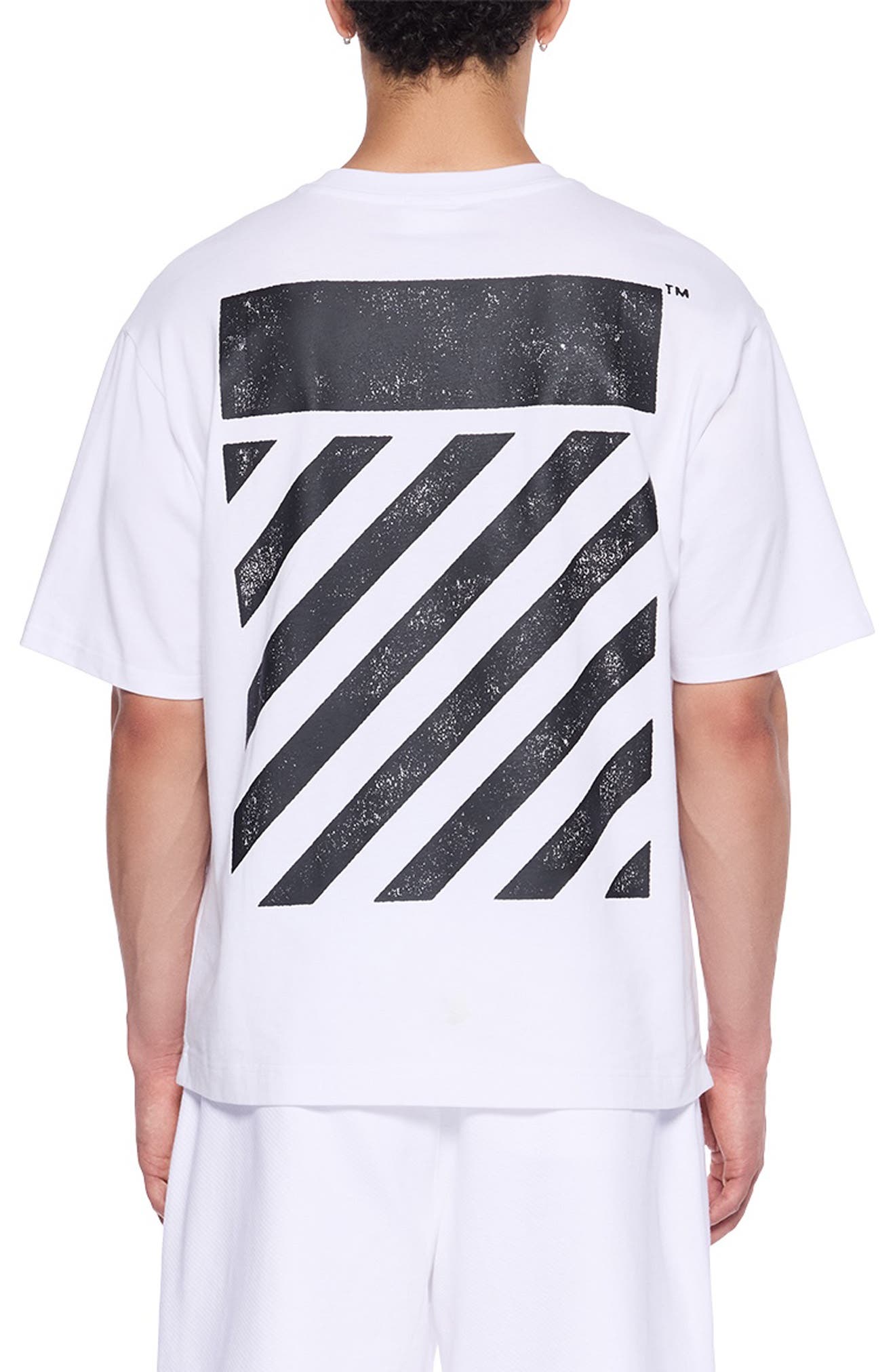 L/AB OFF-WHITE Diagonal Stripe Logo Graphic T-Shirt (Men) | Nordstrom