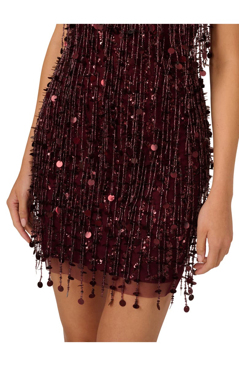 knee length dresses for ladies Liv Foster Beaded Plunging V Neck Mini Dress