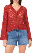 Vince Camuto Open Stitch Cotton Cardigan