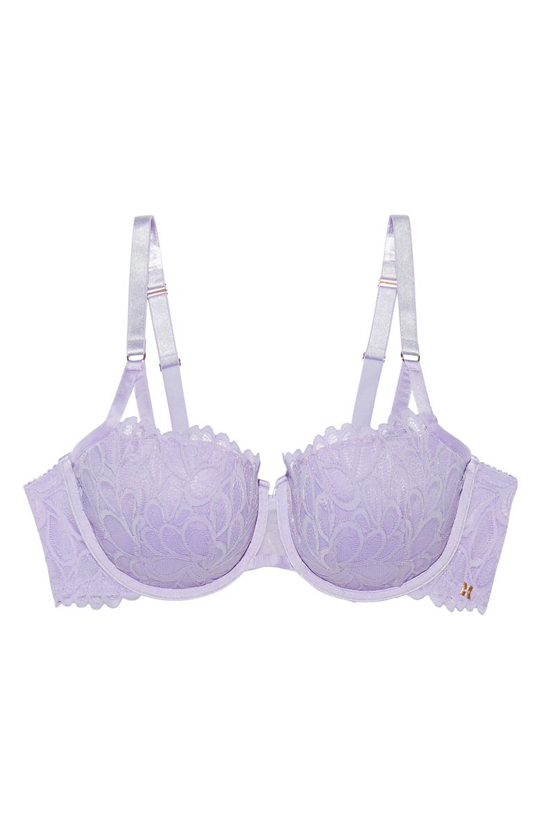 SAVAGE X FENTY Savage Not Sorry Lightly Lined Lace Balconette Bra, Main, color, Purple Lavender