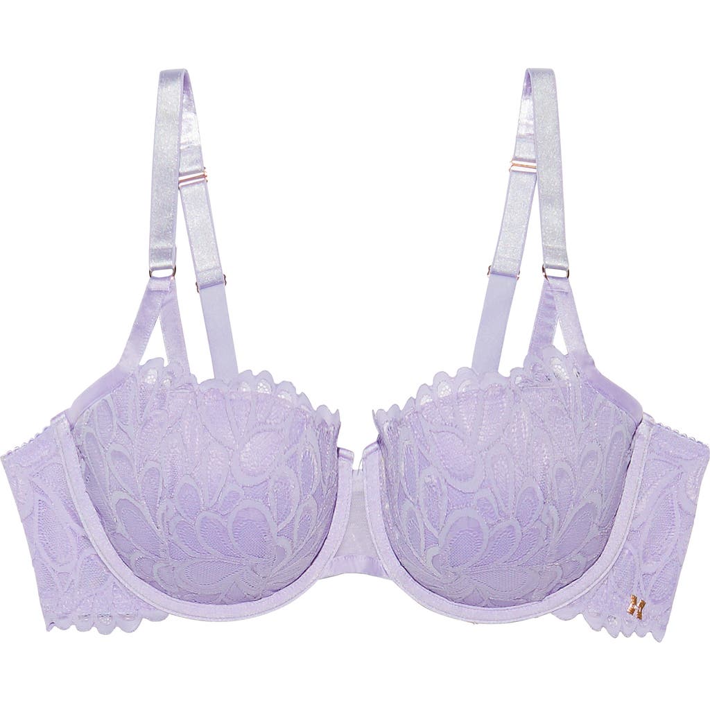 Savage X Fenty Savage Not Sorry Lightly Lined Lace Balconette Bra In Blue