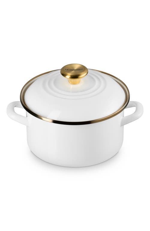 Le Creuset The Traditional Enameled Stainless Steel Petite Stockpot In White