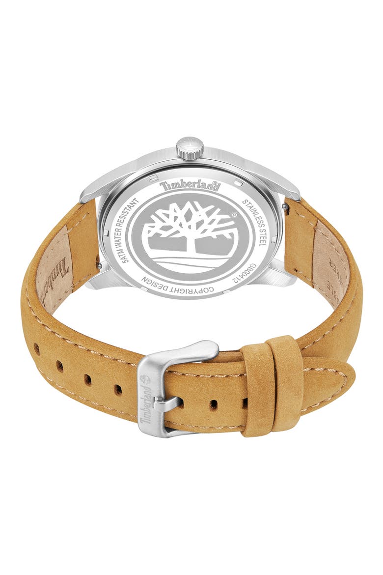 Northbridge Leather Strap Watch, 45mm, Alternate, color, TAN
