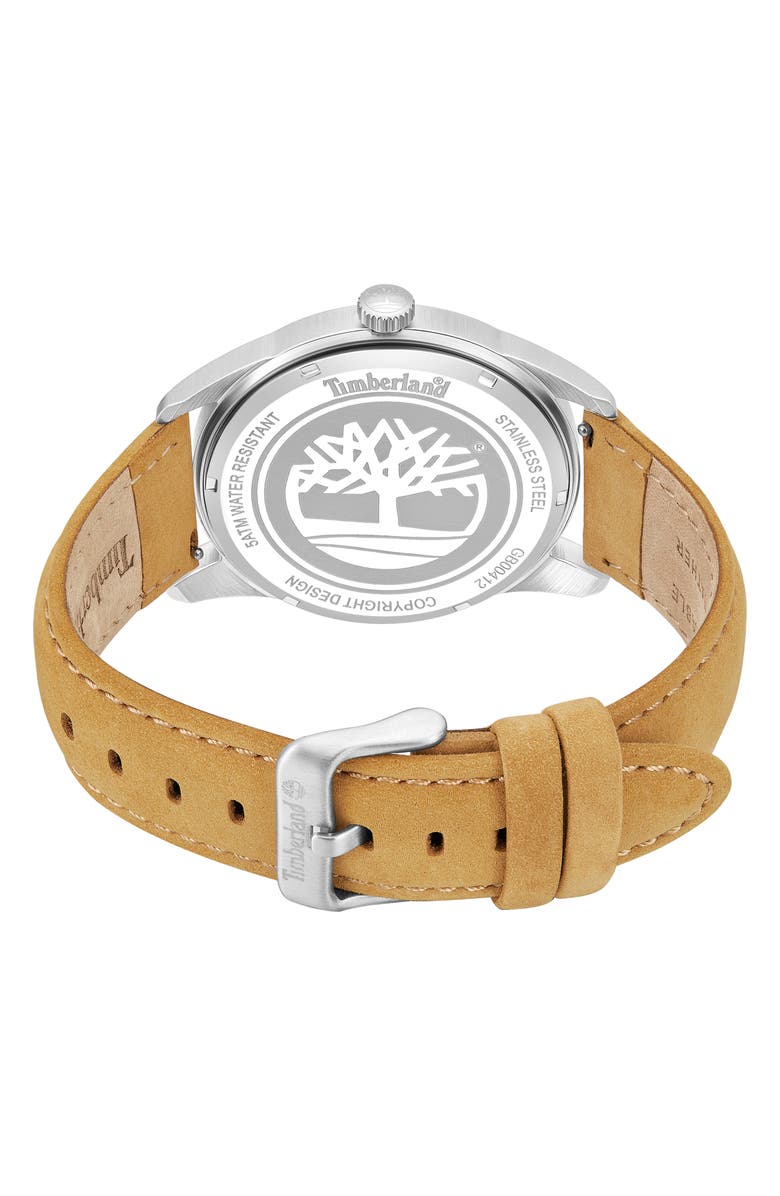 Timberland Northbridge Leather Strap Watch, 45mm, Alternate, color, Tan