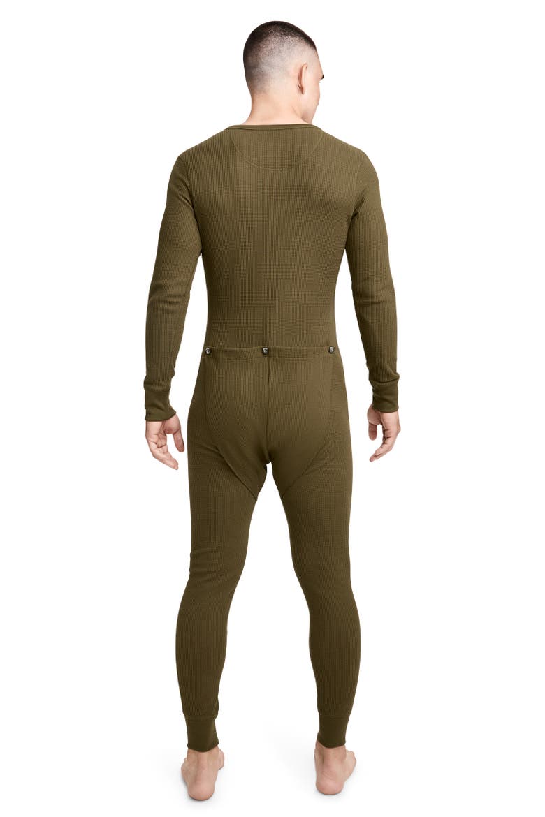 Men's Waffle Union Suit, Alternate, color, North Woods