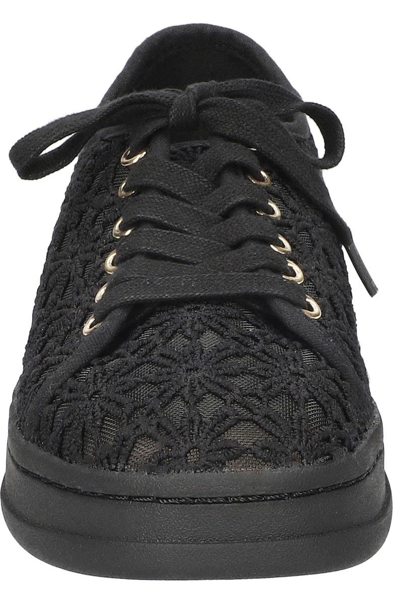 Bella Vita Abagale Lace Platform Sneaker, Alternate, color, Black Flower Embroidery Mesh
