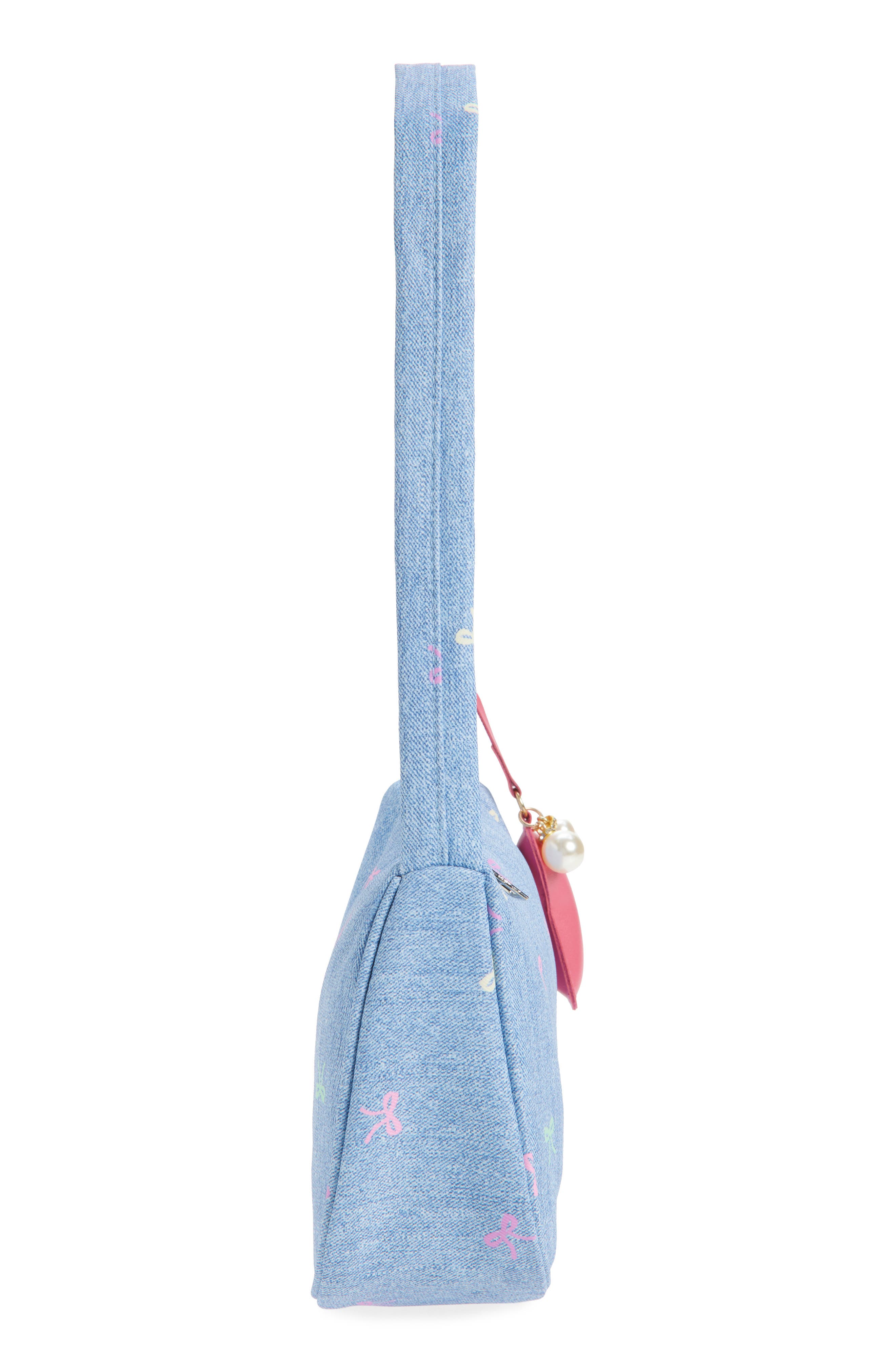Kids' Denim Bow Shoulder Bag, Alternate, color, MULTI BOW BLUE DENIM
