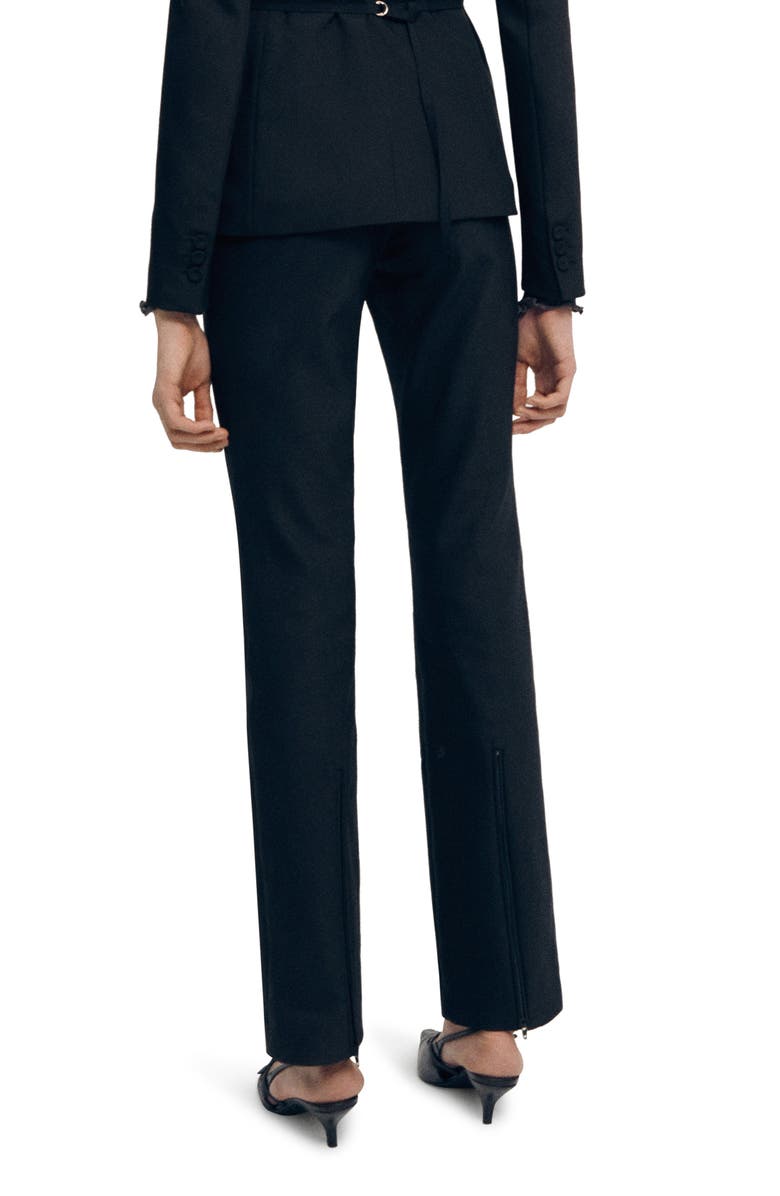 MANGO Back Zip Slit Cotton Blend Pants, Alternate, color, 