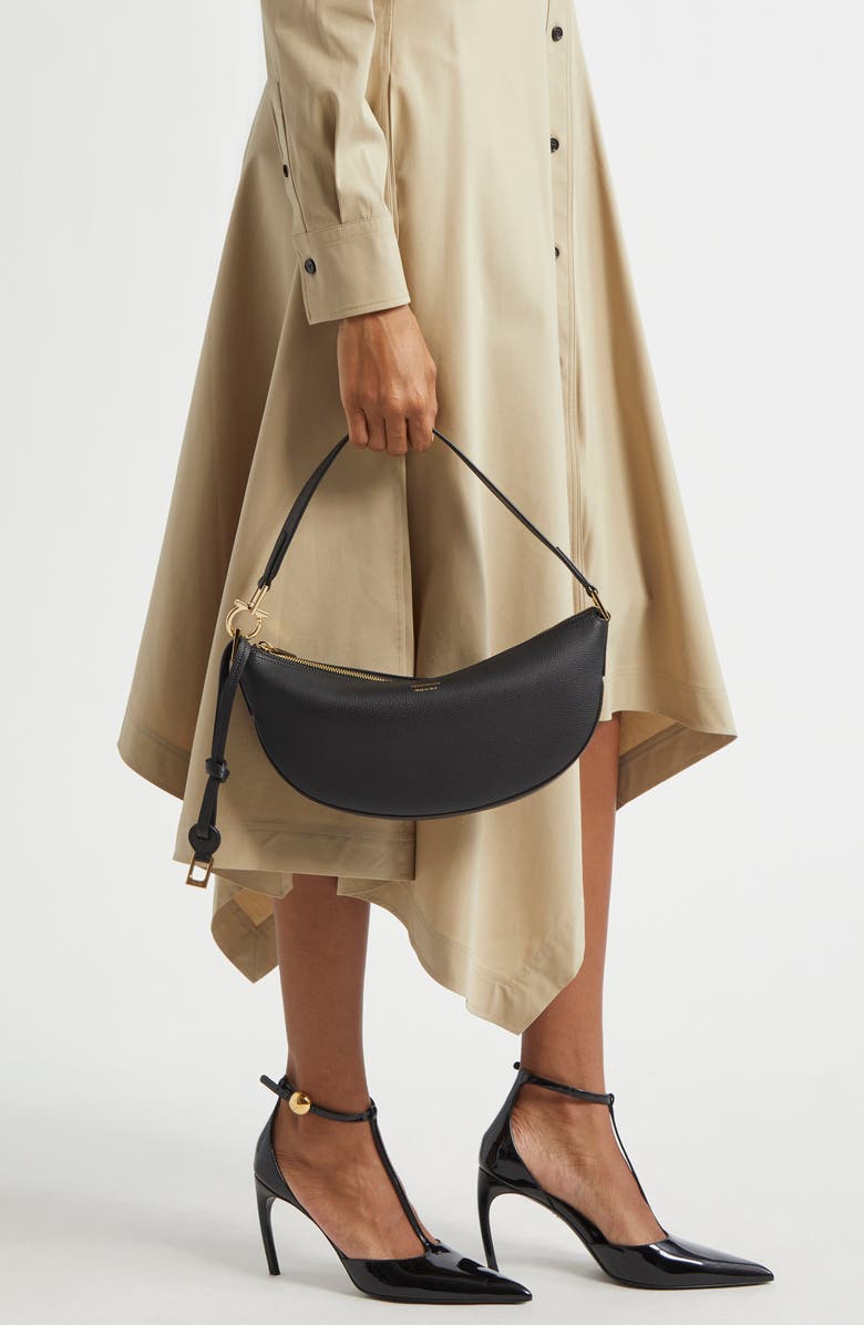 FERRAGAMO Smile Leather Hobo Bag, Alternate, color,