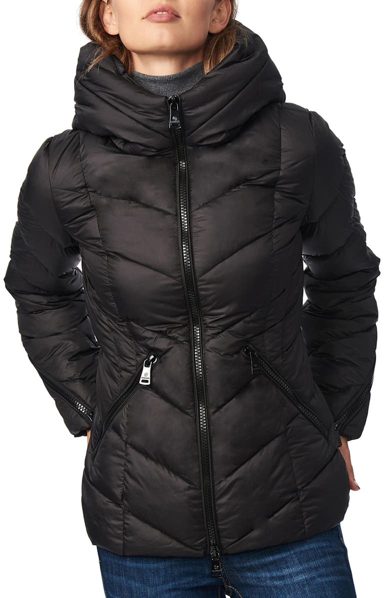 Bernardo Water Resistant Hooded Puffer Coat, Main, color, 