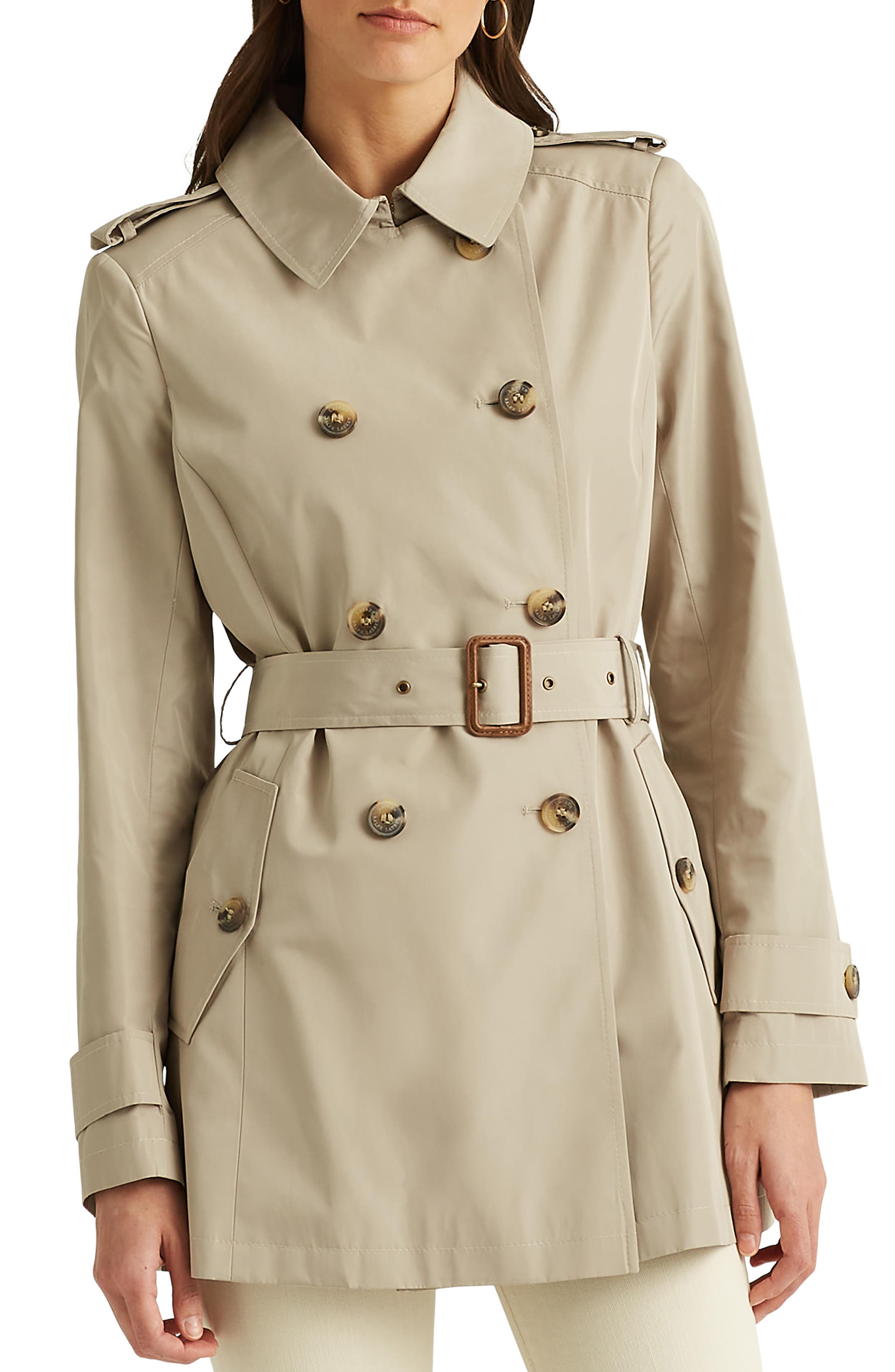 Lauren Ralph Lauren Short Trench Coat (Women) | Nordstrom