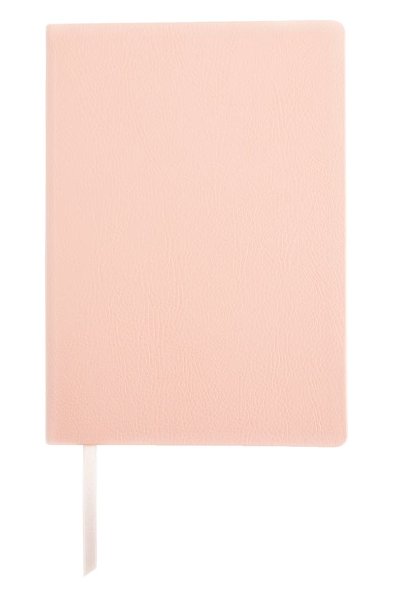 Personalized Leather Journal, Main, color, LIGHT PINK- SILVER FOIL
