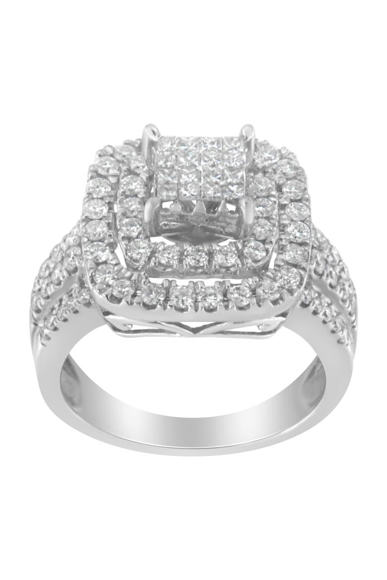 14KT White Gold Diamond Cocktail Ring, Alternate, color, White