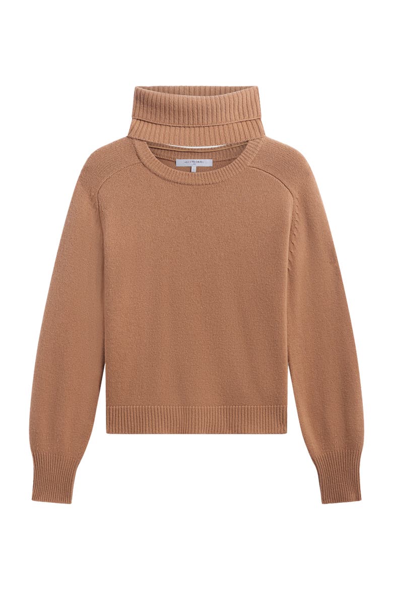 Ramia Roll Neck Long Sleeve Sweater, Alternate, color, Camel