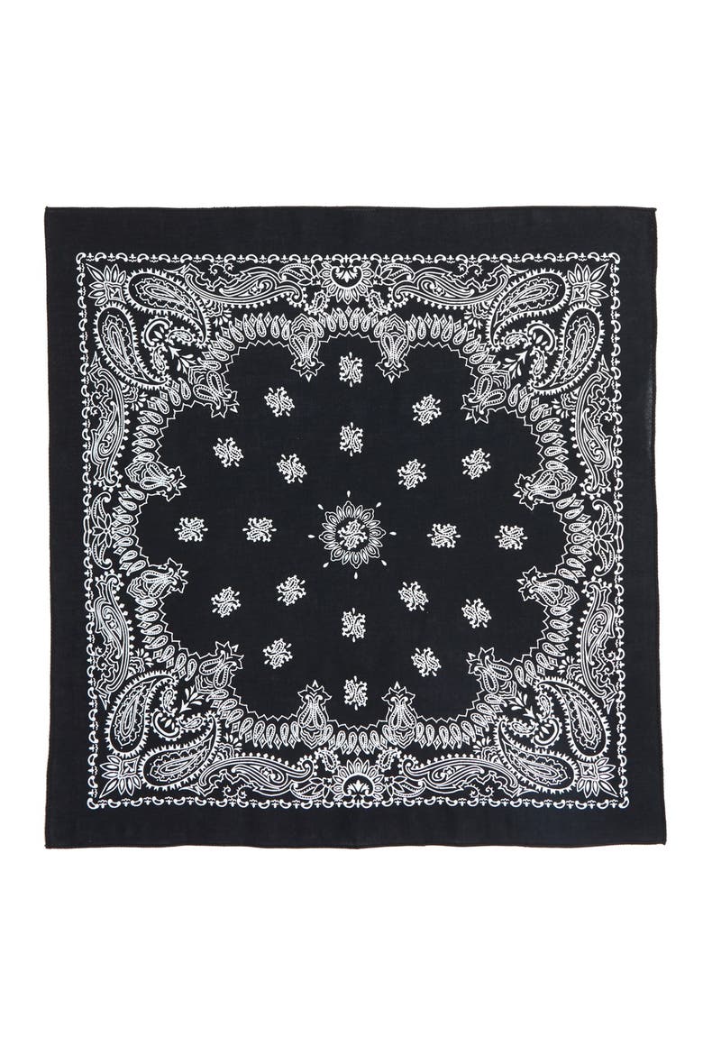 Cotton Bandana, Alternate, color, BLACK/ WHITE