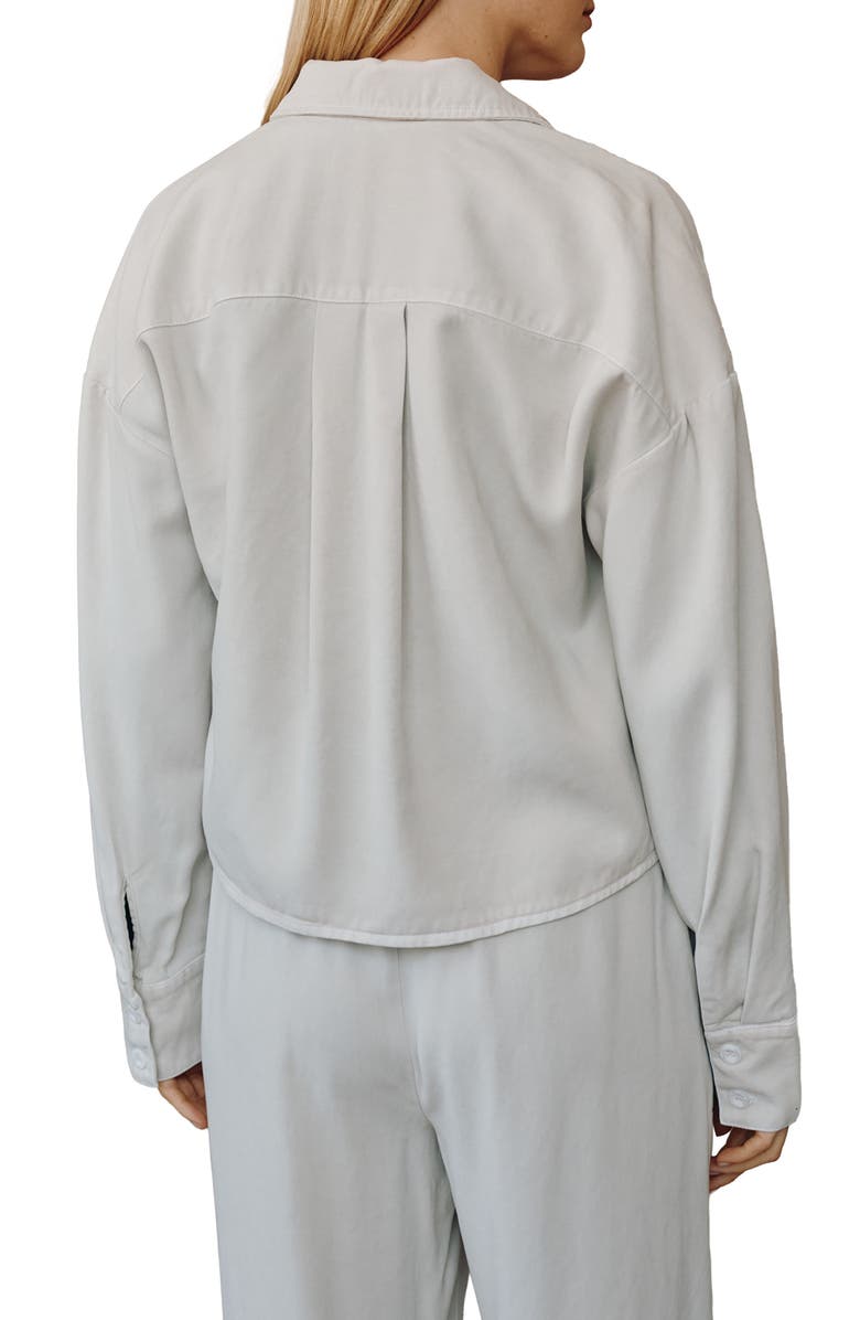 Bella Dahl Oversize Crop Zip Shacket, Alternate, color, Ivory Smoke