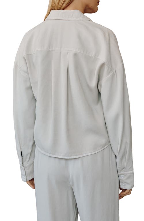 Bella Dahl Oversize Crop Zip Shacket In Gray