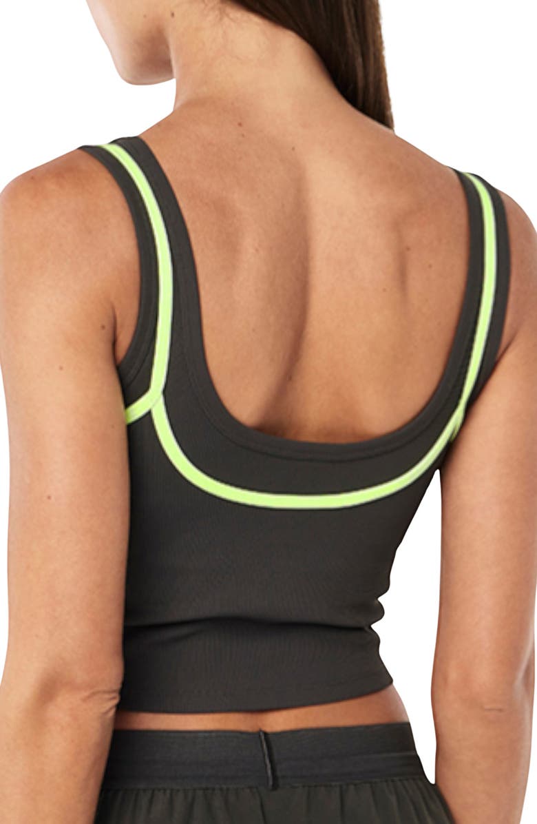 P.E Nation Forward Crop Tank, Alternate, color, Caviar/ Washed Lime