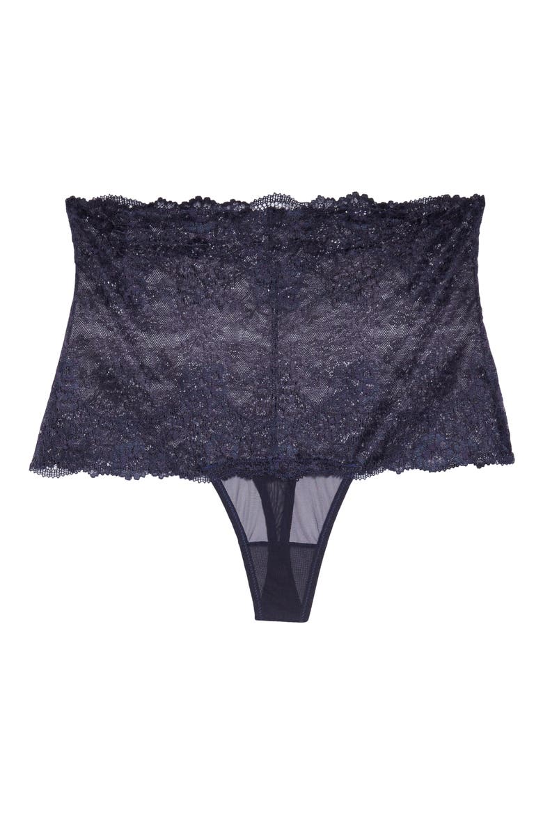 Level Up High Waist Lace Thong, Alternate, color, NIGHT SKY