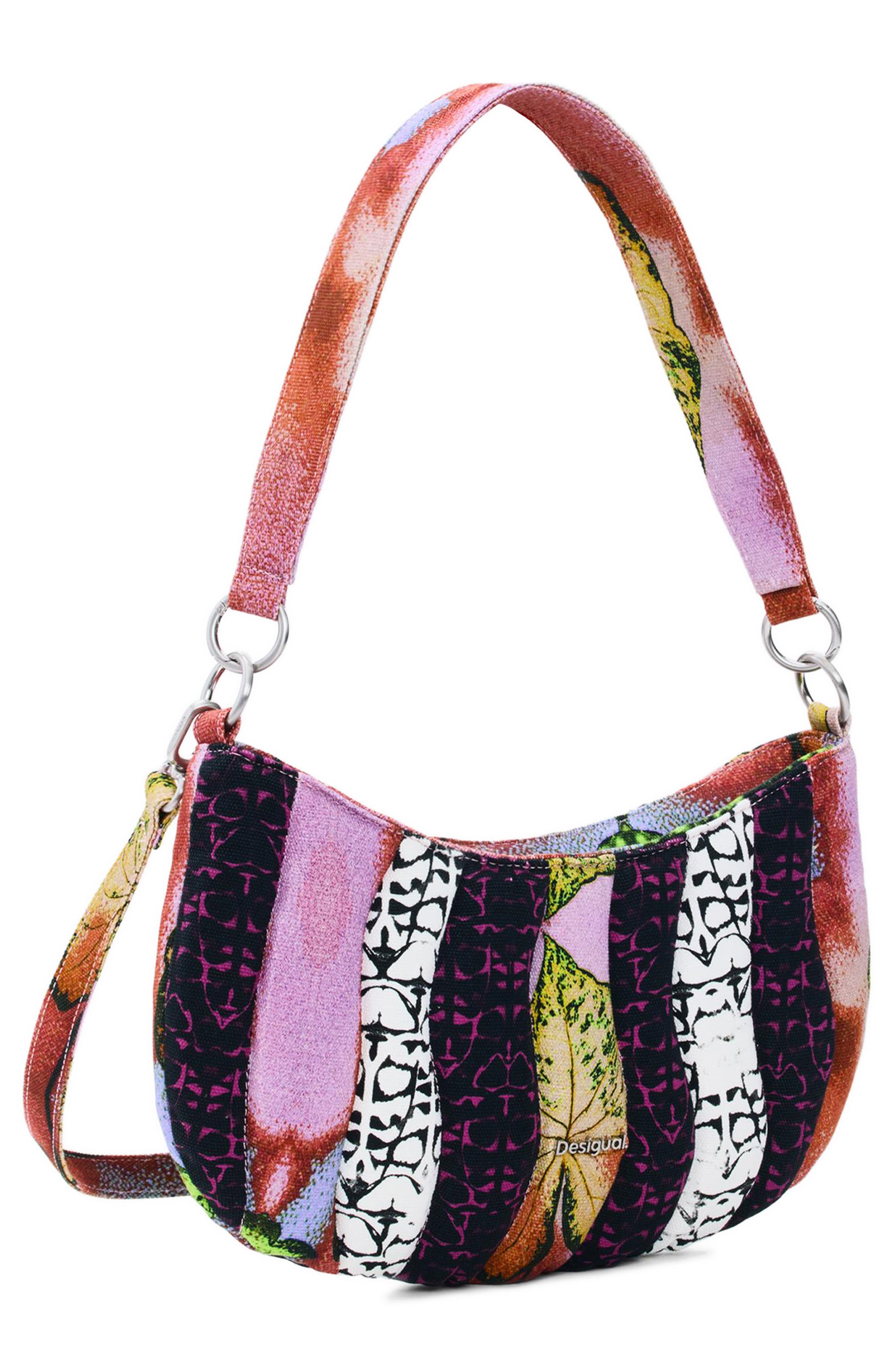 Desigual Cotton Canvas Shoulder Bag, Alternate, color, Red