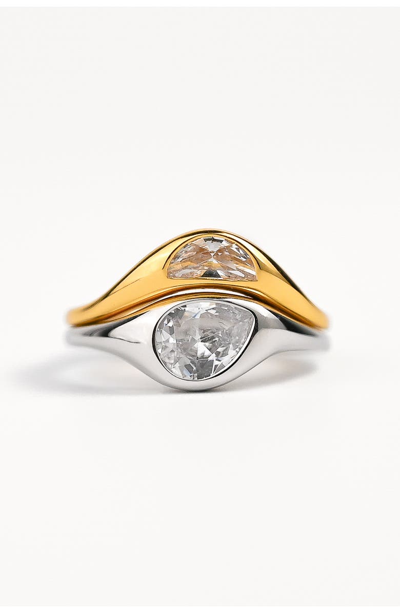 Zynnia Collective Two Tone Double Ring Set, Main, color, Two Tone