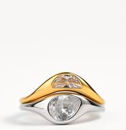 Zynnia Collective Two Tone Double Ring Set