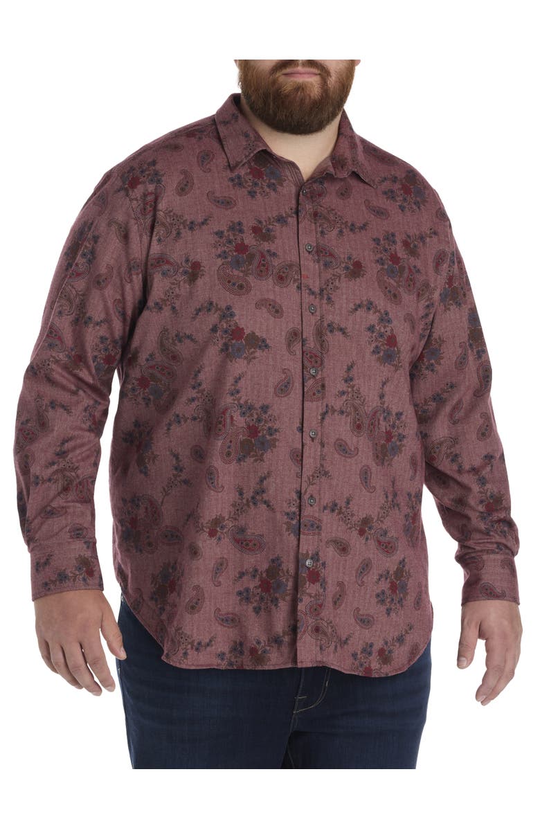 Robert Graham Big & Tall Minetta Sport Shirt, Alternate, color, Red