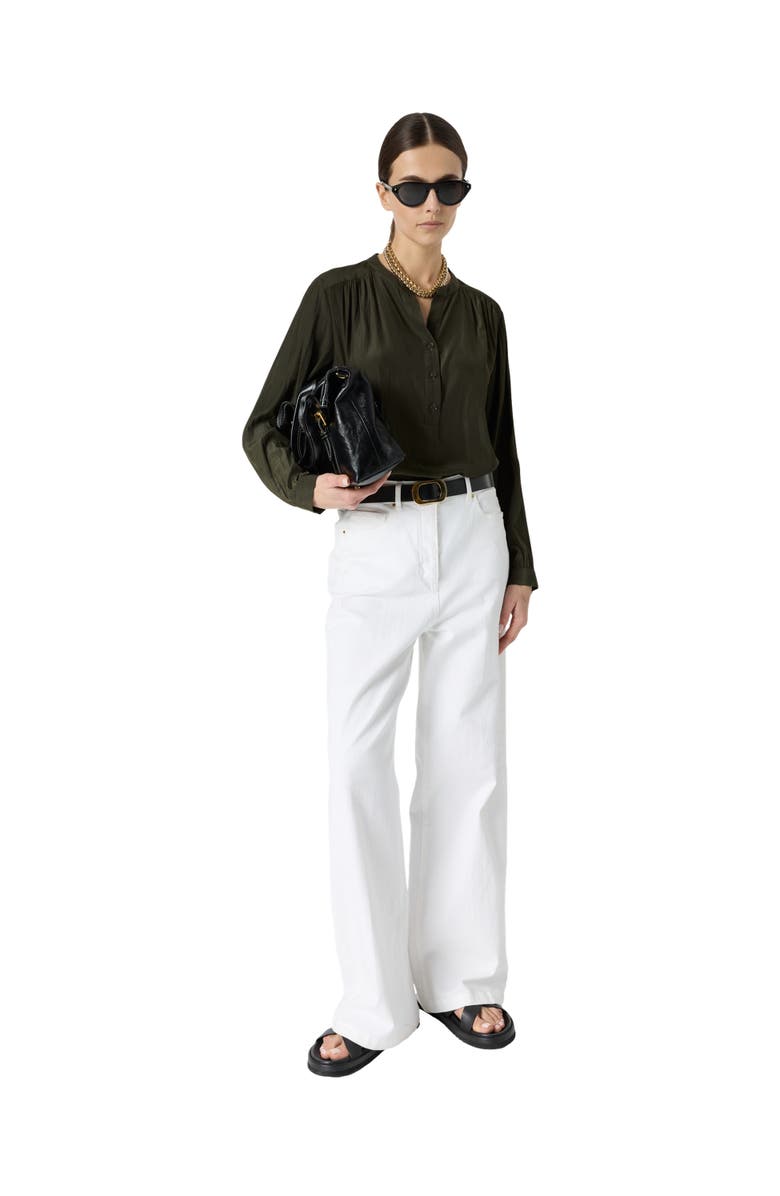 GERARD DAREL Cyndie Gathered Detail Blouse, Alternate, color, Khaki
