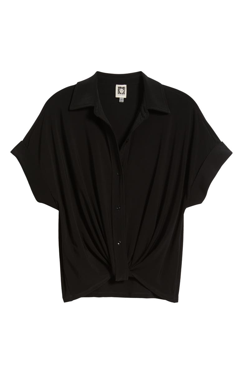 Anne Klein Twist Front Button-Up Shirt, Alternate, color,