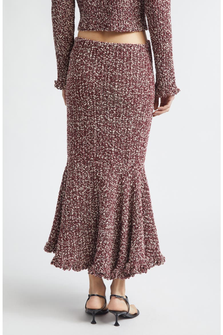 Colette Cotton & Linen Popcorn Slub Trumpet Skirt, Alternate, color, WINE MULTI