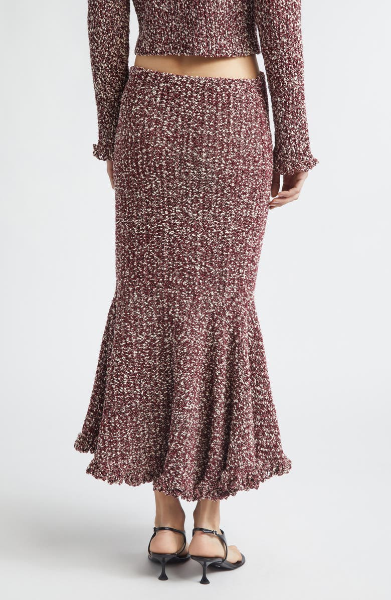 Proenza Schouler Colette Cotton & Linen Popcorn Slub Trumpet Skirt, Alternate, color, Wine Multi