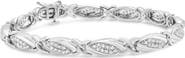 Haus of Brilliance Silver 1.00 Cttw Round Diamond X-Link Bracelet
