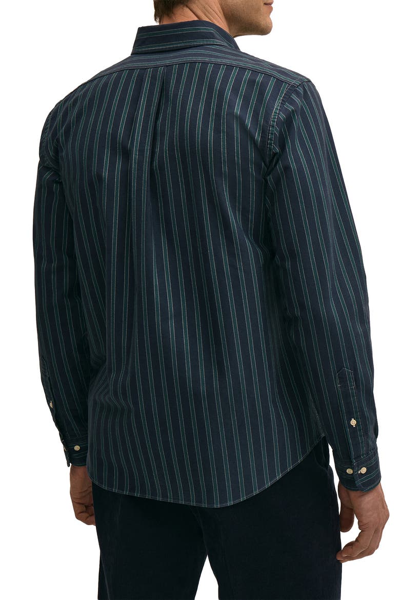 Friday Stripe Cotton Oxford Cloth Button-Down Shirt, Alternate, color, NAVYSTP