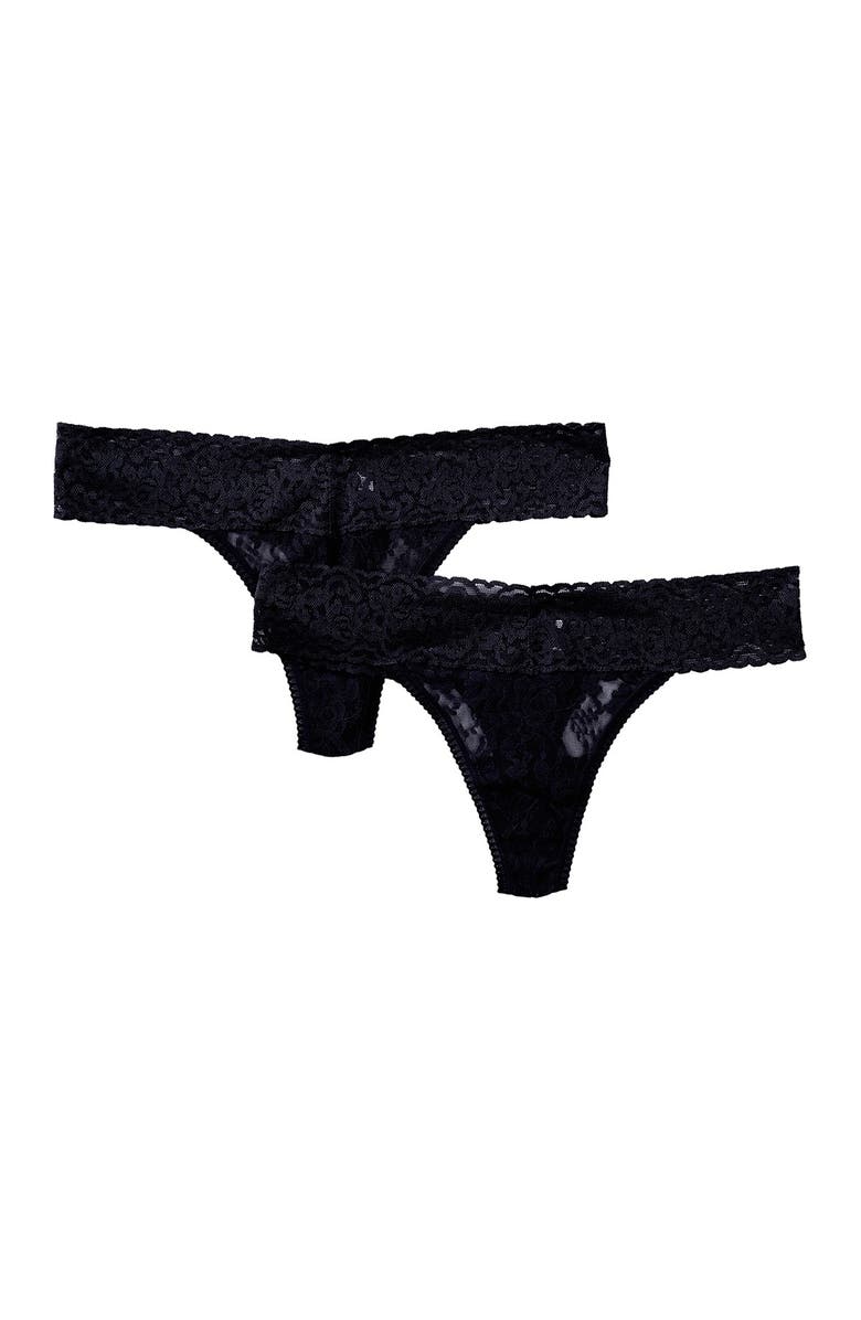 Felina Pack of 2 Low Rise Lace Thongs, Main, color,