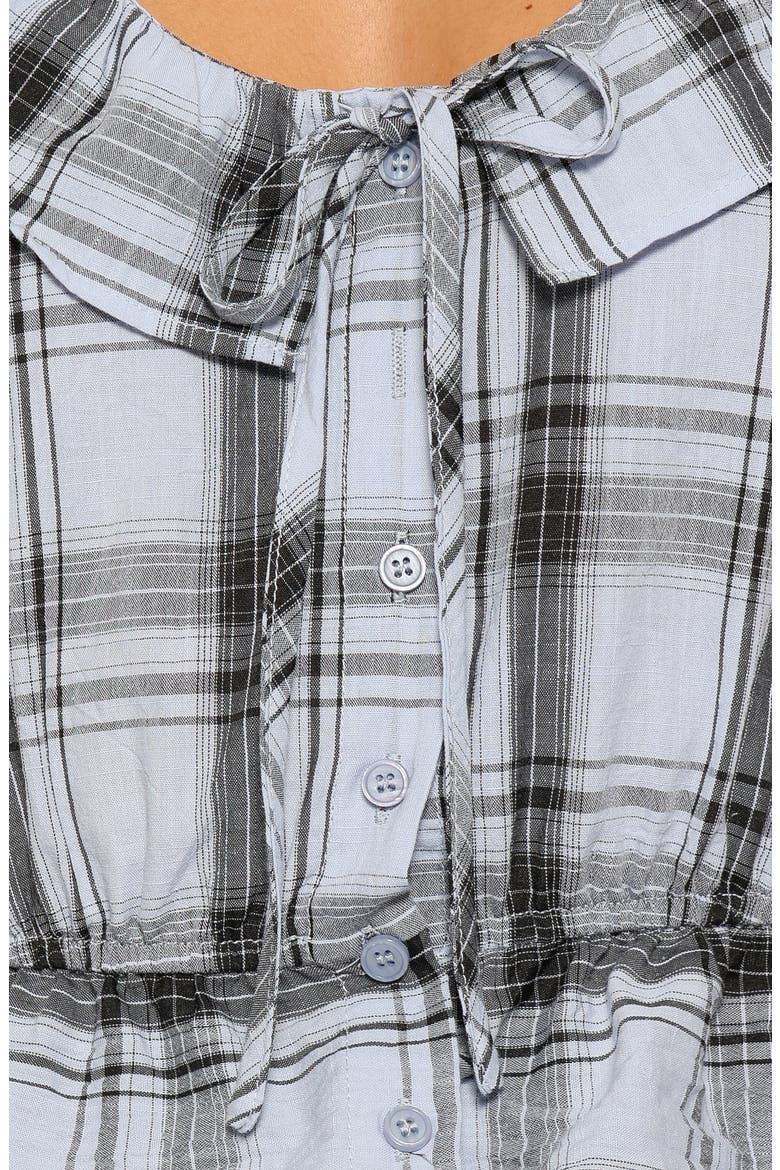 Traci Ruffle Peplum Top, Alternate, color, ICY BLUE PLAID