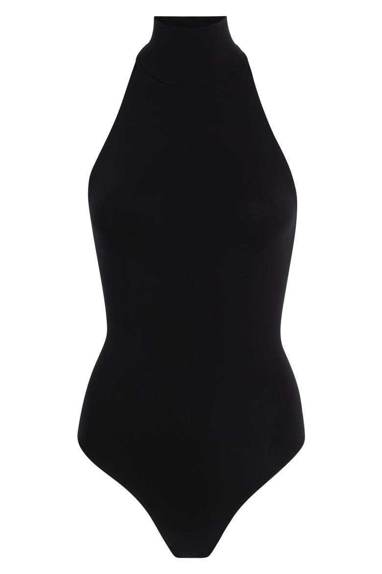 Ballet Halter Bodysuit, Alternate, color, BLACK