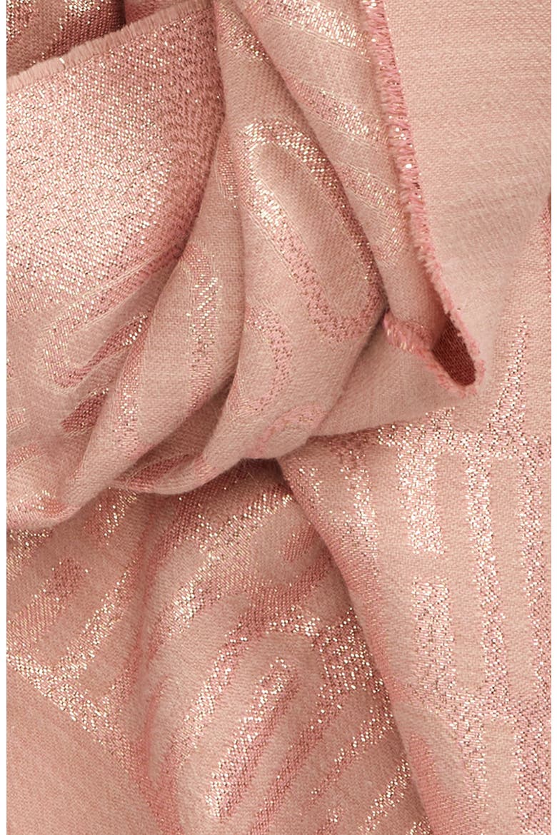 Logo Metallic Jacquard Scarf, Alternate, color, PINK