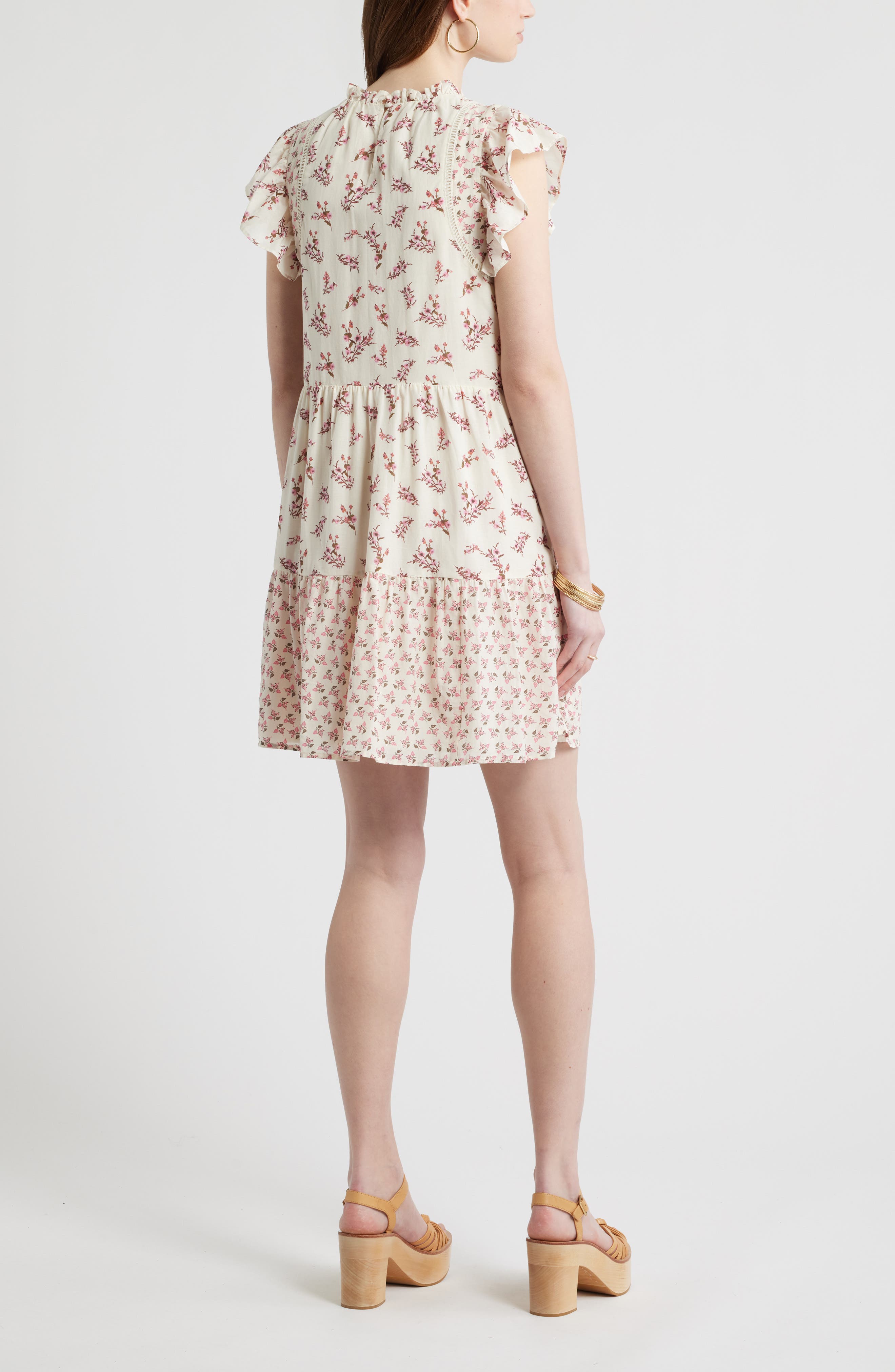 Tiered High Neck Shift Minidress - image 4