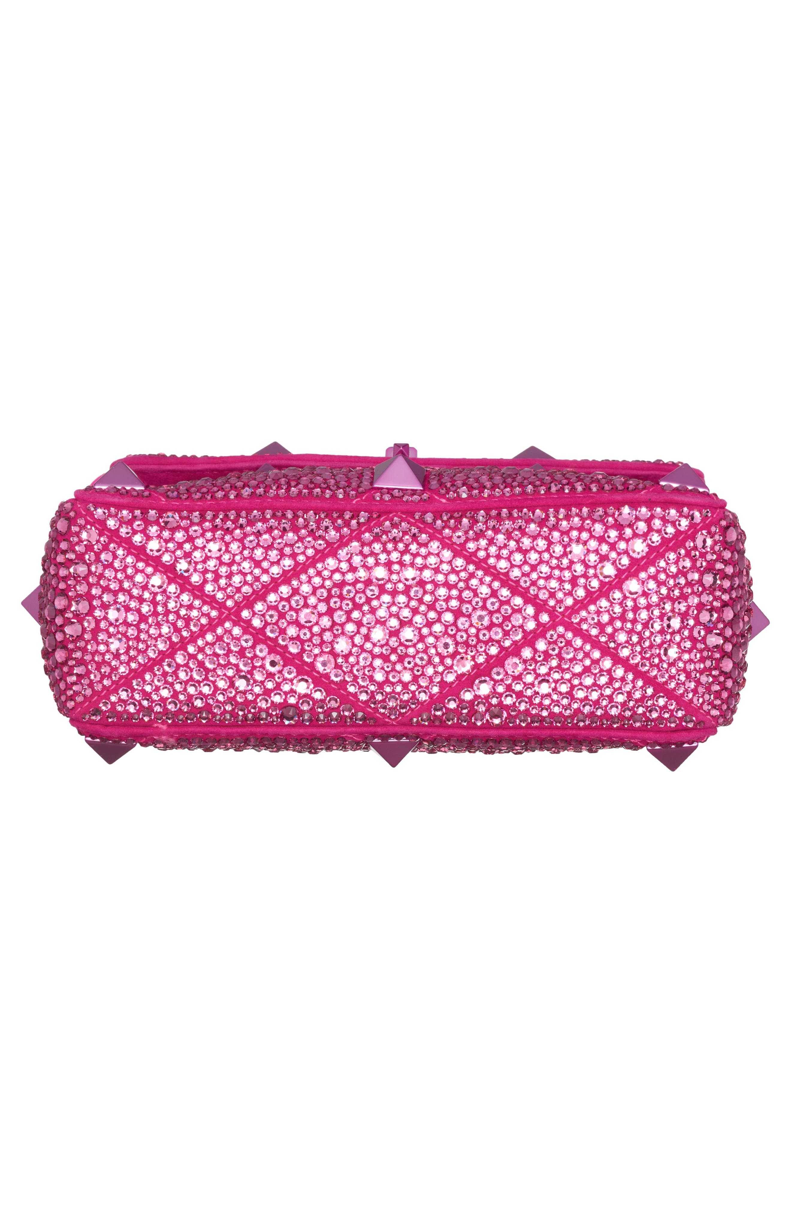 Medium Roman Stud Matelassé Leather Shoulder Bag, Alternate, color, ROSE/ PINK