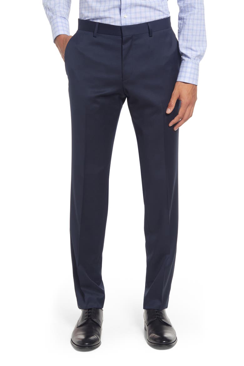 Genius Slim Fit Wool Suit Pants, Main, color, NAVY