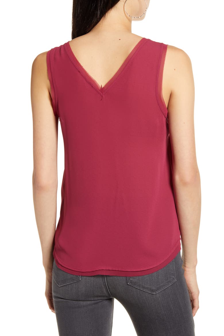 Raw Edge Tank, Alternate, color, BURGUNDY PLUM